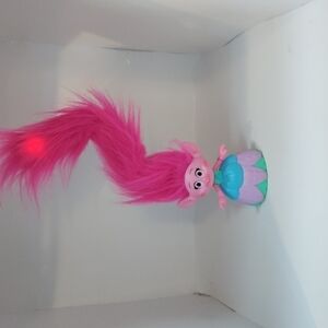 Troll poppy interactive with long pink poseable light up hair